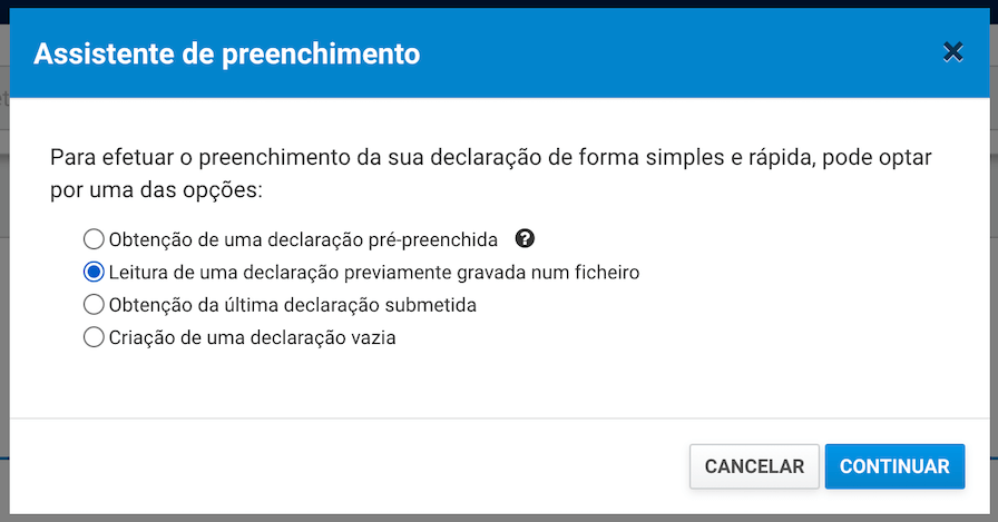 Carregar a declaração de IRS preenchida pela Tax-Wizard